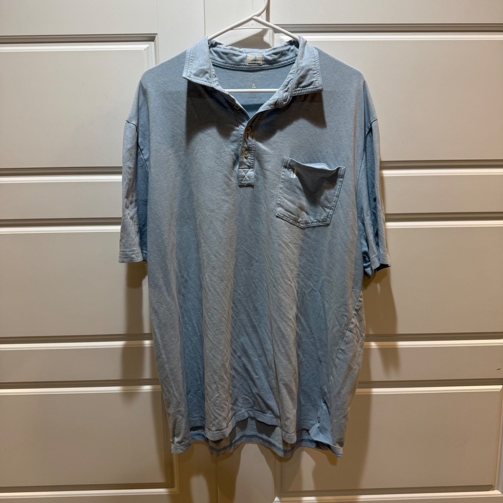 Johnnie O Polo Shirt Pocket Casual Short Sleeve Blue XXL‎